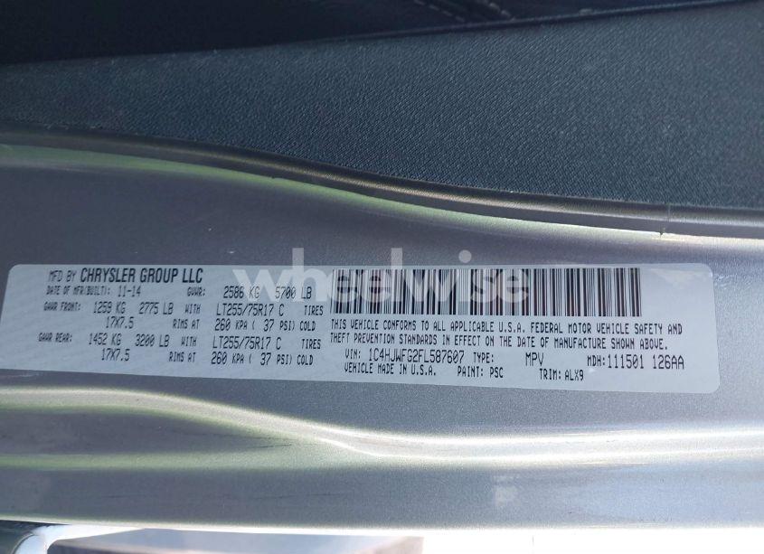 Photo 9 of 2015 Jeep Wrangler UNLIMITED RUBICON HARD ROCK (VIN 1C4HJWFG2FL587607)