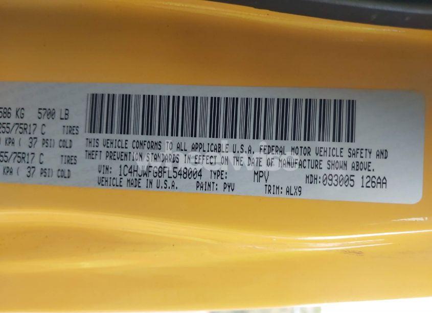 Photo 9 of 2015 Jeep Wrangler UNLIMITED RUBICON (VIN 1C4HJWFG8FL548004)