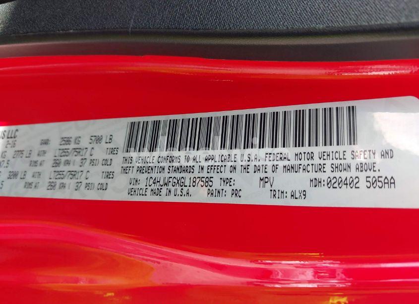 Photo 9 of 2016 Jeep Wrangler UNLIMITED RUBICON HARD ROCK (VIN 1C4HJWFGXGL187585)