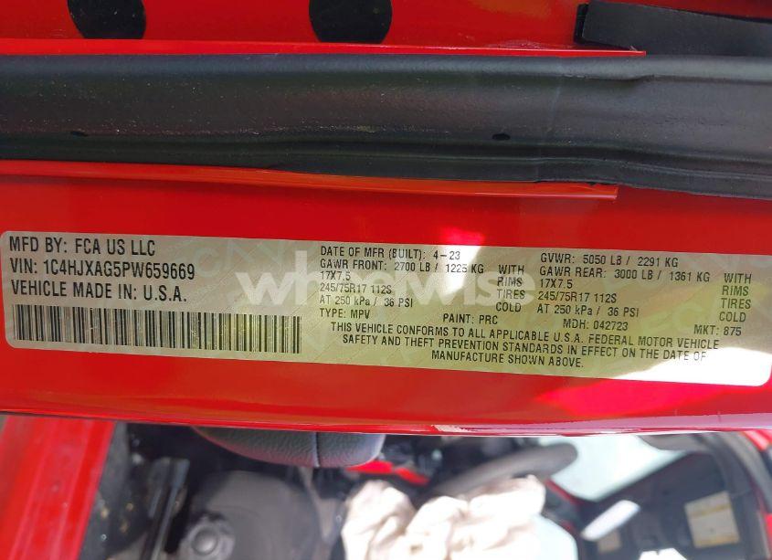 Photo 9 of 2023 Jeep Wrangler 2-DOOR SPORT S 4X4 (VIN 1C4HJXAG5PW659669)