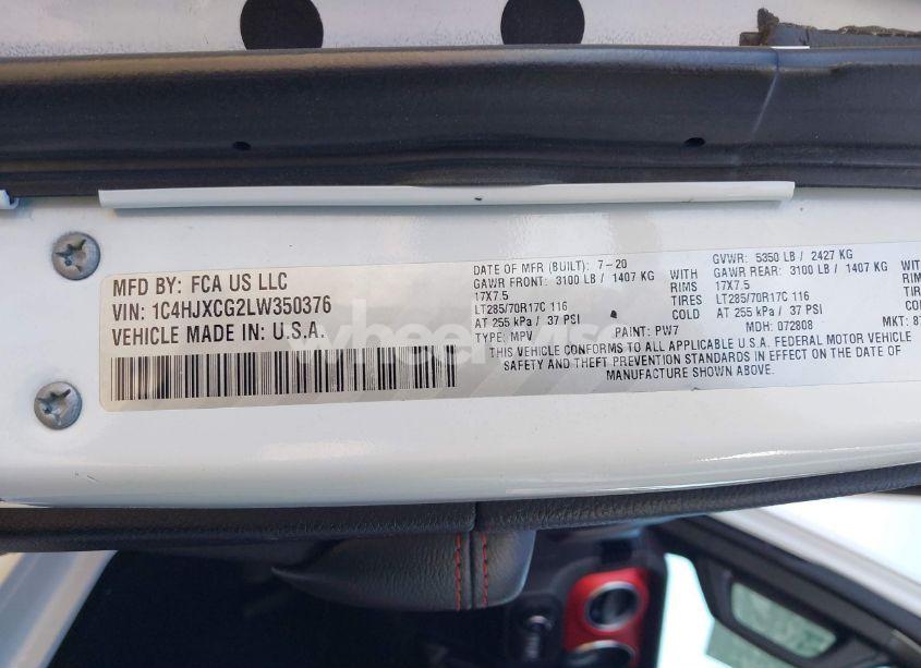 Photo 9 of 2020 Jeep Wrangler RUBICON 4X4 (VIN 1C4HJXCG2LW350376)