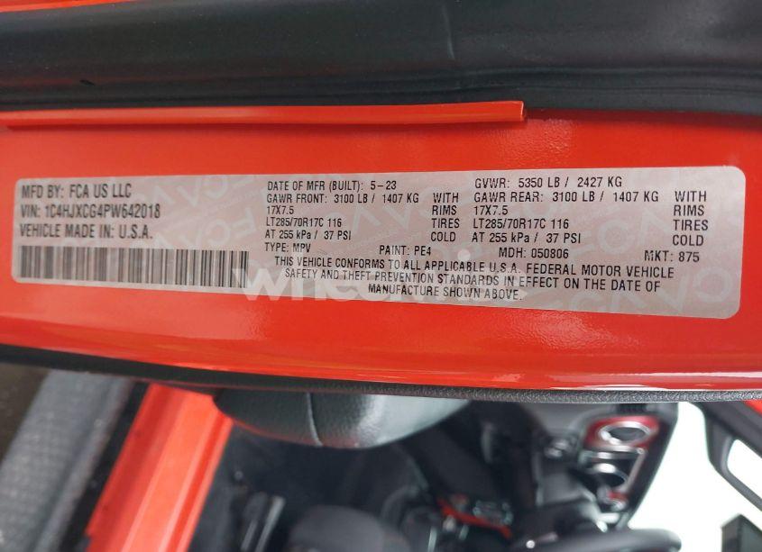 Photo 9 of 2023 Jeep Wrangler 2-DOOR RUBICON 4X4 (VIN 1C4HJXCG4PW642018)