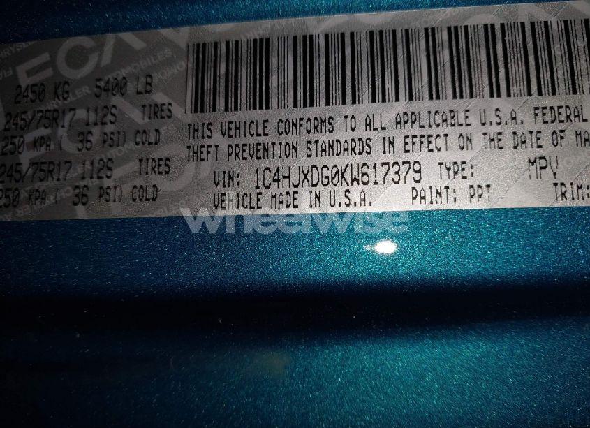 Photo 9 of 2019 Jeep Wrangler UNLIMITED SPORT S 4X4 (VIN 1C4HJXDG0KW617379)