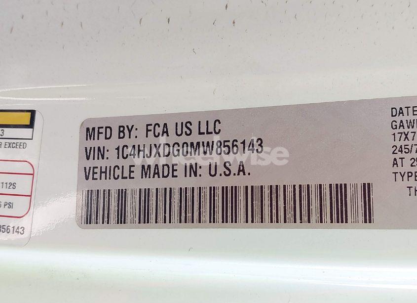 Photo 9 of 2021 Jeep Wrangler UNLIMITED SPORT S 4X4 (VIN 1C4HJXDG0MW856143)