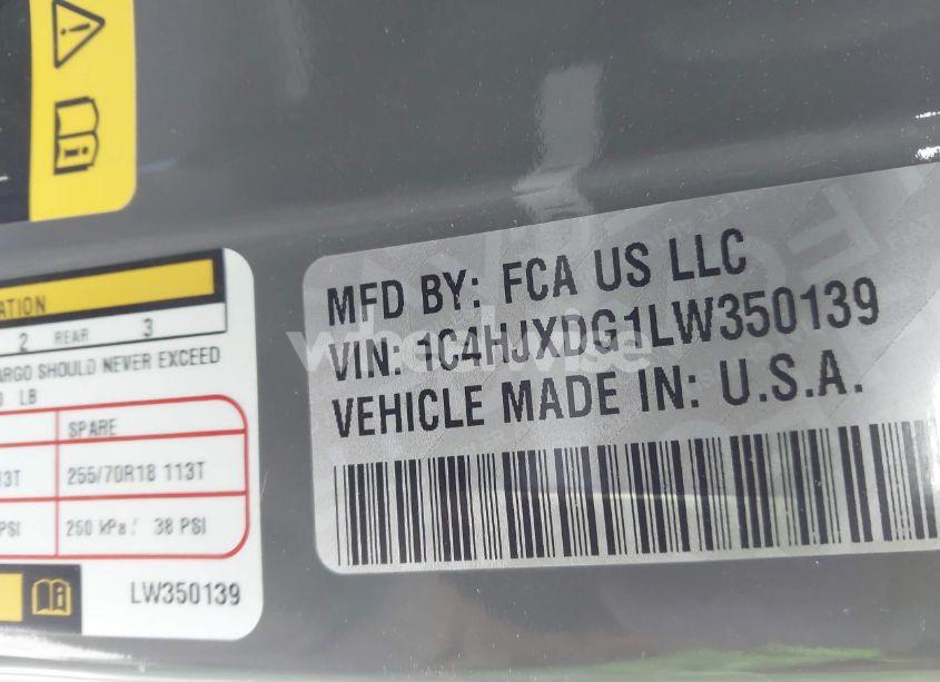 Photo 9 of 2020 Jeep Wrangler UNLIMITED SPORT ALTITUDE 4X4 (VIN 1C4HJXDG1LW350139)