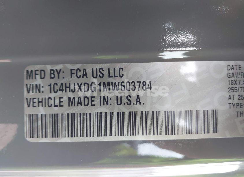 Photo 9 of 2021 Jeep Wrangler UNLIMITED SPORT ALTITUDE 4X4 (VIN 1C4HJXDG1MW603784)