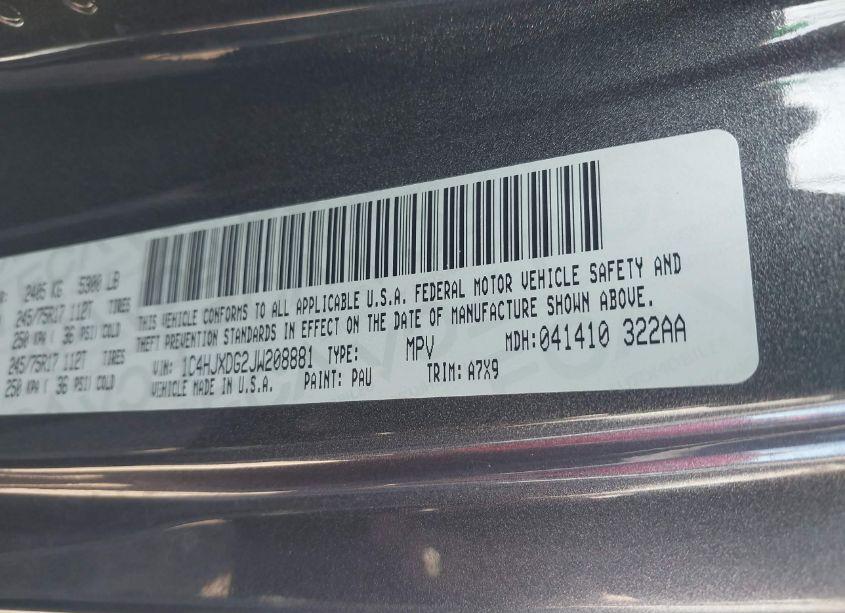 Photo 9 of 2018 Jeep Wrangler UNLIMITED SPORT S 4X4 (VIN 1C4HJXDG2JW208881)