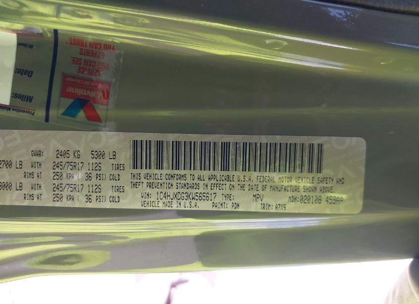 Photo 9 of 2019 Jeep Wrangler UNLIMITED SPORT S 4X4 (VIN 1C4HJXDG3KW565617)