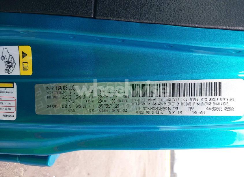 Photo 9 of 2019 Jeep Wrangler UNLIMITED SPORT S 4X4 (VIN 1C4HJXDG3KW669444)