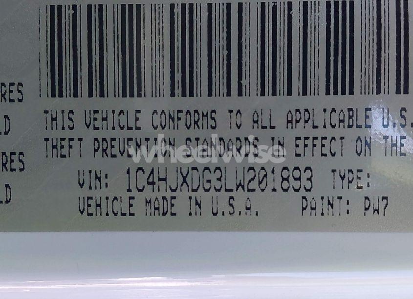 Photo 9 of 2020 Jeep Wrangler UNLIMITED SPORT S 4X4 (VIN 1C4HJXDG3LW201893)