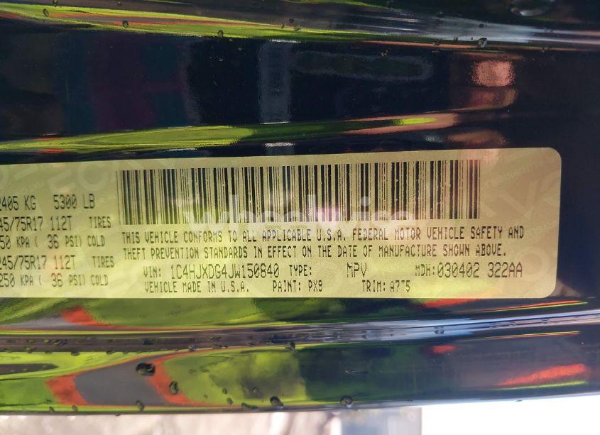 Photo 9 of 2018 Jeep Wrangler UNLIMITED SPORT 4X4 (VIN 1C4HJXDG4JW150840)