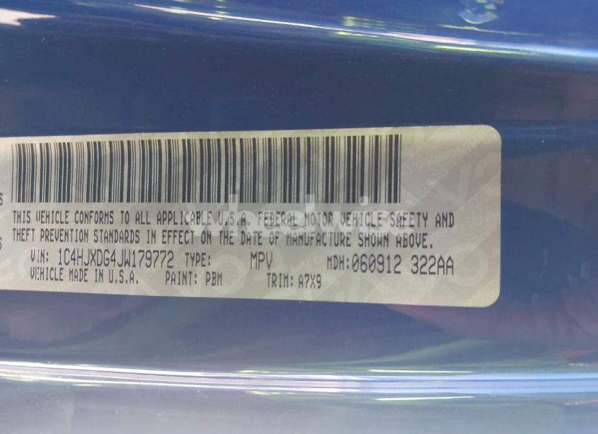 Photo 9 of 2018 Jeep Wrangler UNLIMITED SPORT 4X4 (VIN 1C4HJXDG4JW179772)