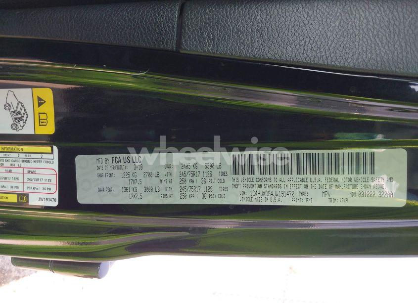 Photo 9 of 2018 Jeep Wrangler UNLIMITED SPORT 4X4 (VIN 1C4HJXDG4JW191470)