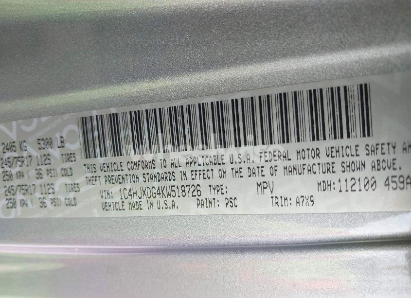 Photo 9 of 2019 Jeep Wrangler UNLIMITED SPORT S 4X4 (VIN 1C4HJXDG4KW518726)