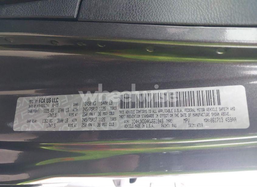 Photo 9 of 2019 Jeep Wrangler UNLIMITED SPORT S 4X4 (VIN 1C4HJXDG4KW661949)