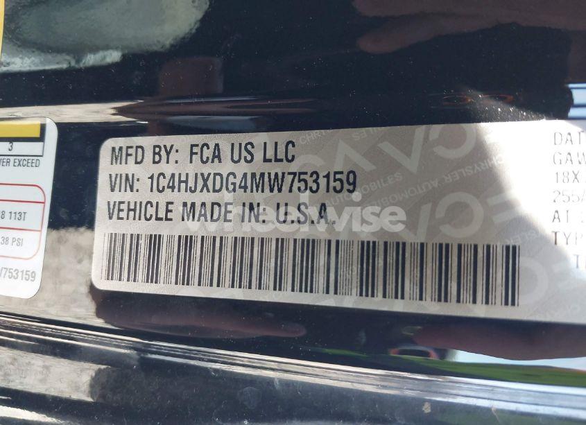 Photo 9 of 2021 Jeep Wrangler UNLIMITED SPORT ALTITUDE 4X4 (VIN 1C4HJXDG4MW753159)