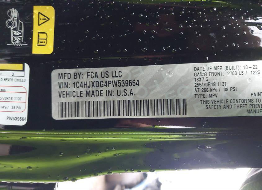 Photo 9 of 2023 Jeep Wrangler 4-DOOR SPORT ALTITUDE 4X4 (VIN 1C4HJXDG4PW539664)