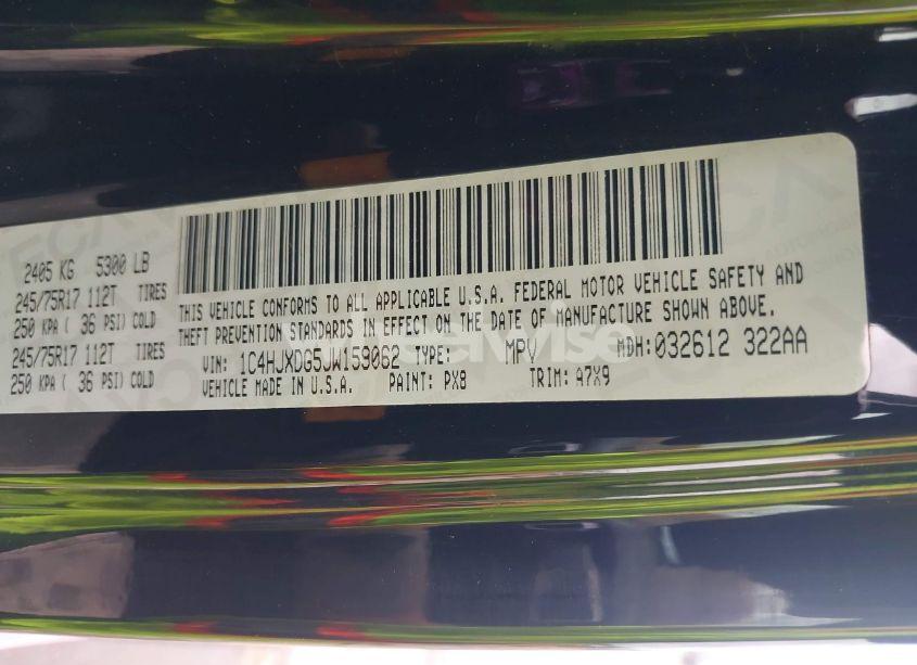 Photo 9 of 2018 Jeep Wrangler UNLIMITED SPORT 4X4 (VIN 1C4HJXDG5JW159062)