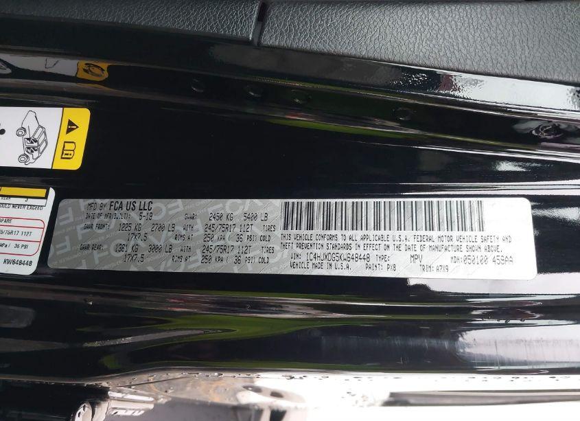 Photo 9 of 2019 Jeep Wrangler UNLIMITED SPORT S 4X4 (VIN 1C4HJXDG5KW648448)