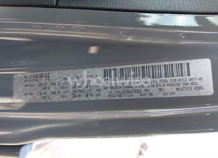 Photo 9 of 2019 Jeep Wrangler UNLIMITED SPORT ALTITUDE 4X4 (VIN 1C4HJXDG5KW676363)