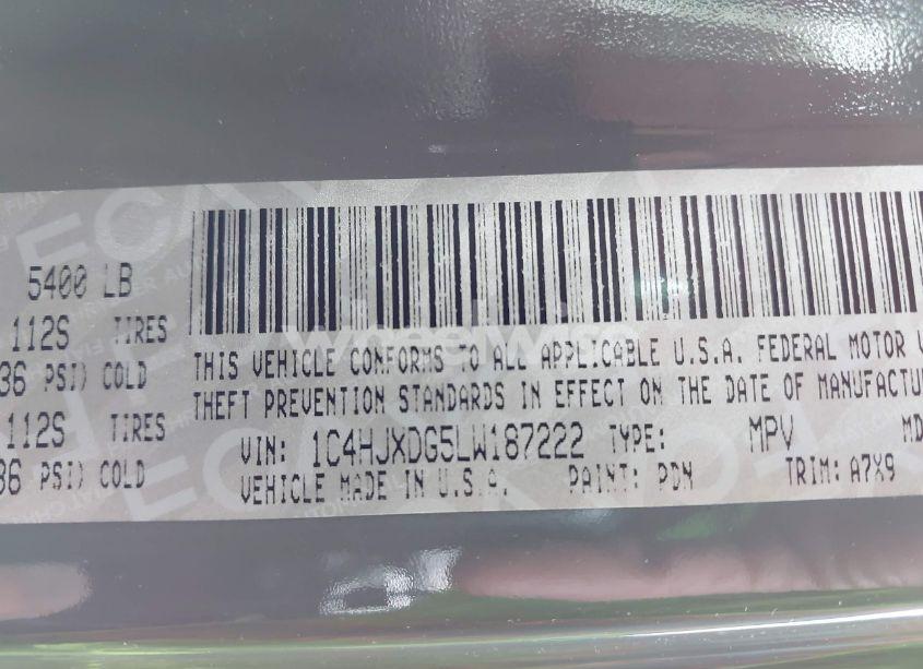 Photo 9 of 2020 Jeep Wrangler UNLIMITED SPORT S 4X4 (VIN 1C4HJXDG5LW187222)