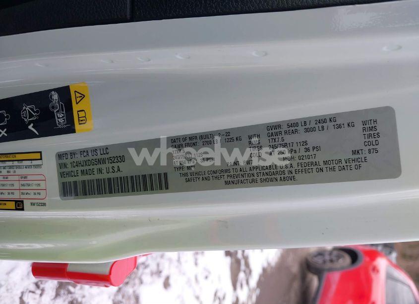 Photo 9 of 2022 Jeep Wrangler UNLIMITED SPORT S 4X4 (VIN 1C4HJXDG5NW152330)