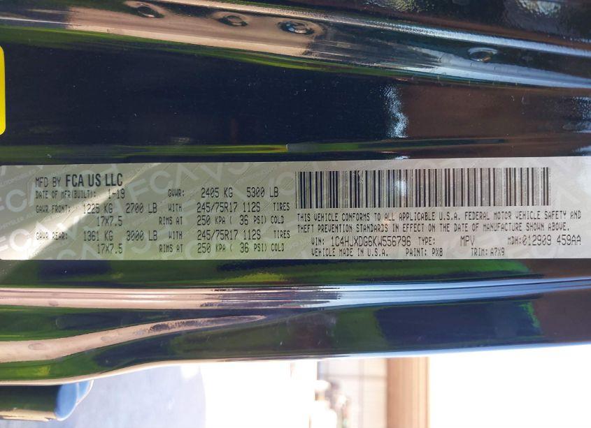 Photo 9 of 2019 Jeep Wrangler UNLIMITED SPORT S 4X4 (VIN 1C4HJXDG6KW556796)