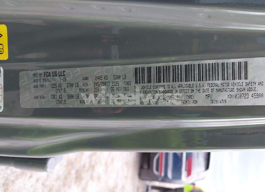 Photo 9 of 2019 Jeep Wrangler UNLIMITED SPORT 4X4 (VIN 1C4HJXDG6KW561500)