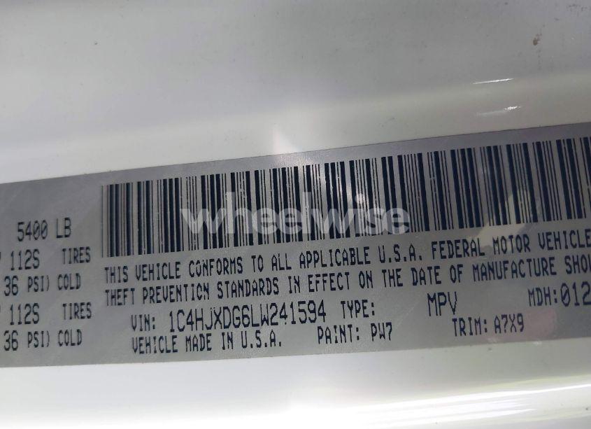 Photo 9 of 2020 Jeep Wrangler UNLIMITED SPORT S 4X4 (VIN 1C4HJXDG6LW241594)