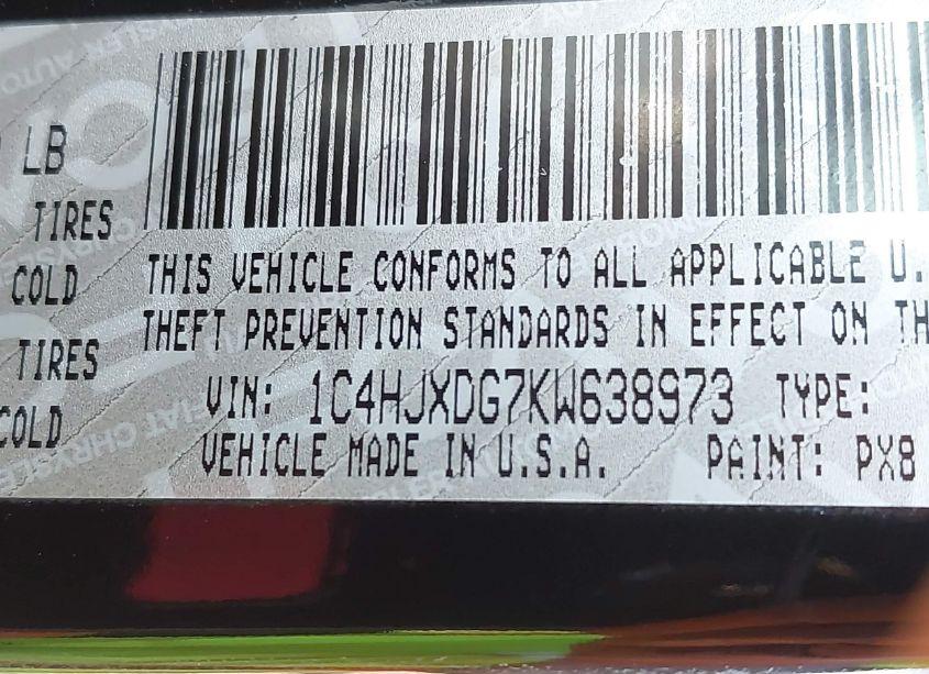 Photo 9 of 2019 Jeep Wrangler UNLIMITED SPORT S 4X4 (VIN 1C4HJXDG7KW638973)