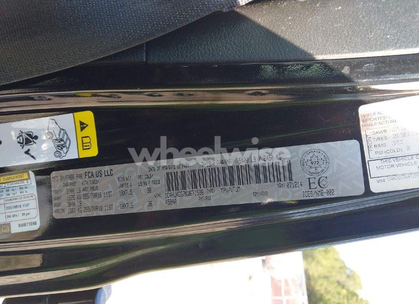 Photo 9 of 2019 Jeep Wrangler UNLIMITED SPORT (VIN 1C4HJXDG7KW671598)