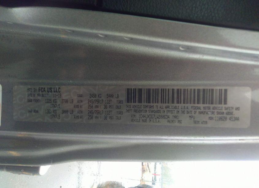 Photo 9 of 2020 Jeep Wrangler UNLIMITED SPORT S 4X4 (VIN 1C4HJXDG7LW200634)