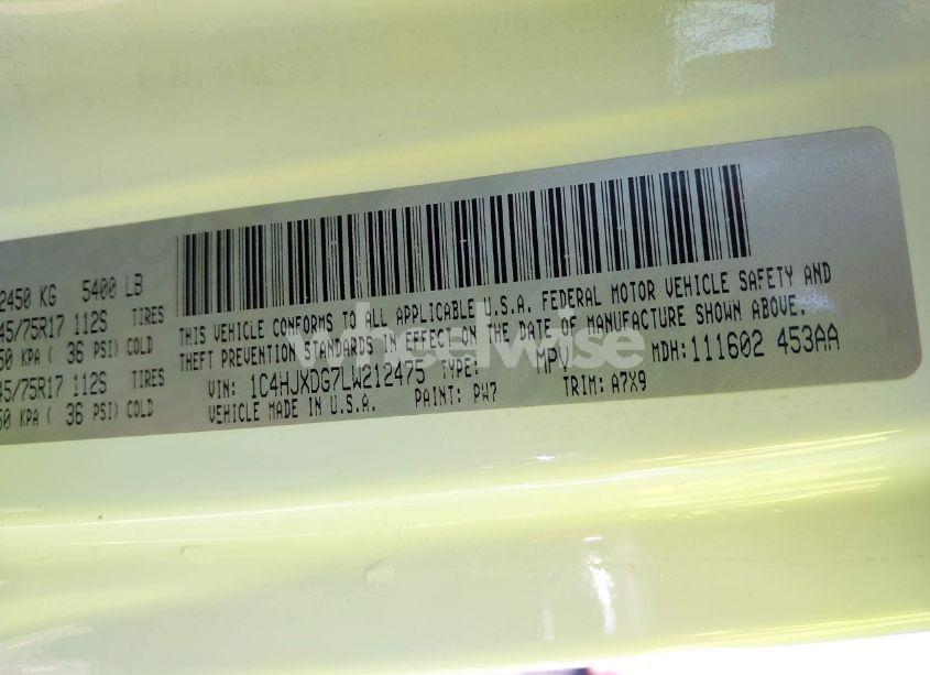 Photo 9 of 2020 Jeep Wrangler UNLIMITED SPORT S 4X4 (VIN 1C4HJXDG7LW212475)