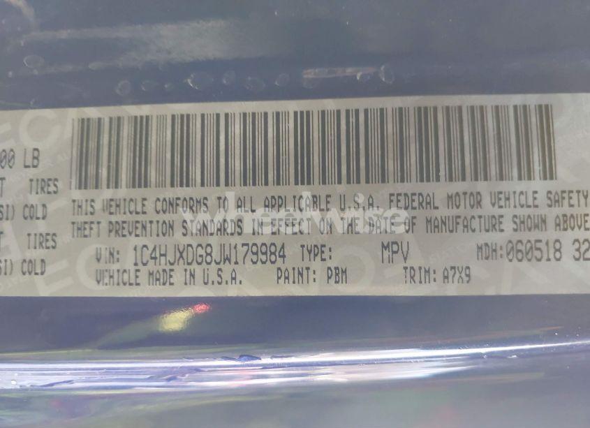 Photo 9 of 2018 Jeep Wrangler UNLIMITED SPORT 4X4 (VIN 1C4HJXDG8JW179984)