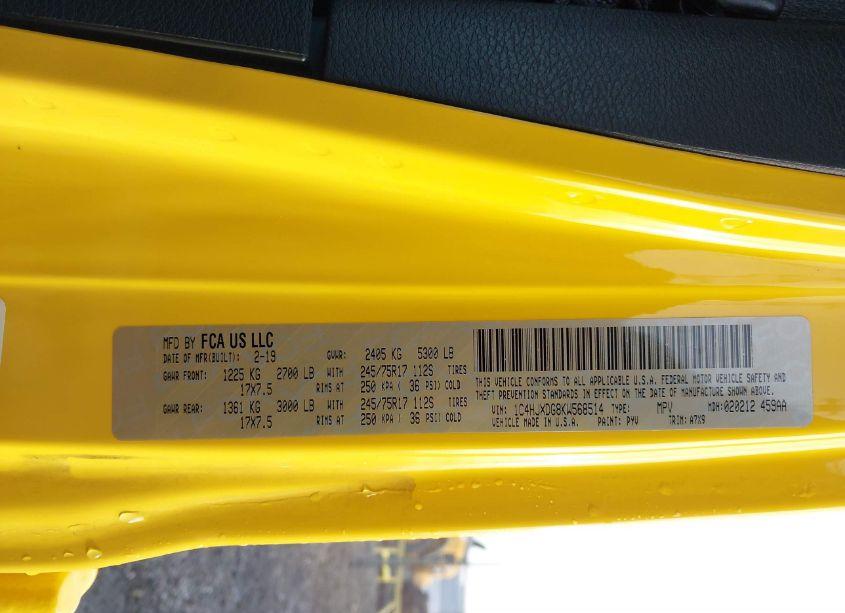 Photo 9 of 2019 Jeep Wrangler UNLIMITED SPORT S 4X4 (VIN 1C4HJXDG8KW568514)