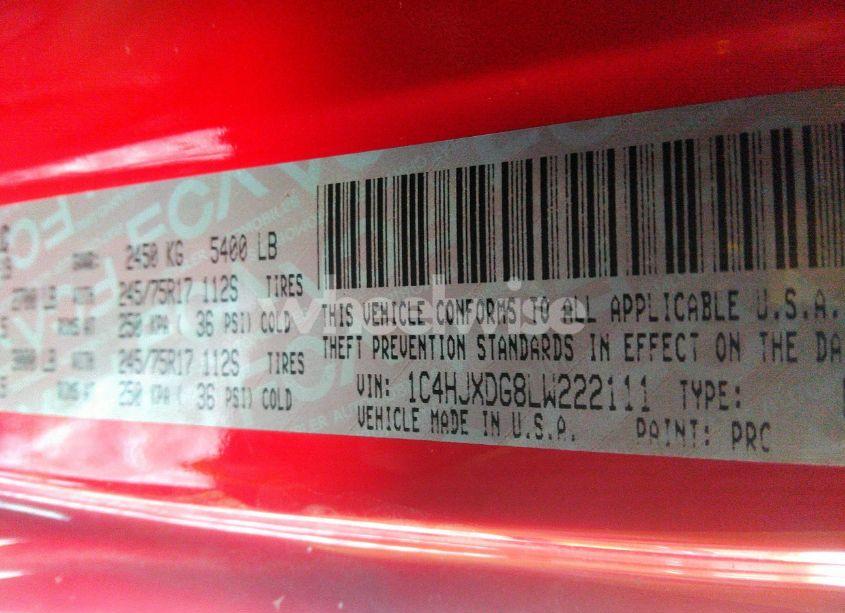 Photo 9 of 2020 Jeep Wrangler UNLIMITED SPORT S 4X4 (VIN 1C4HJXDG8LW222111)