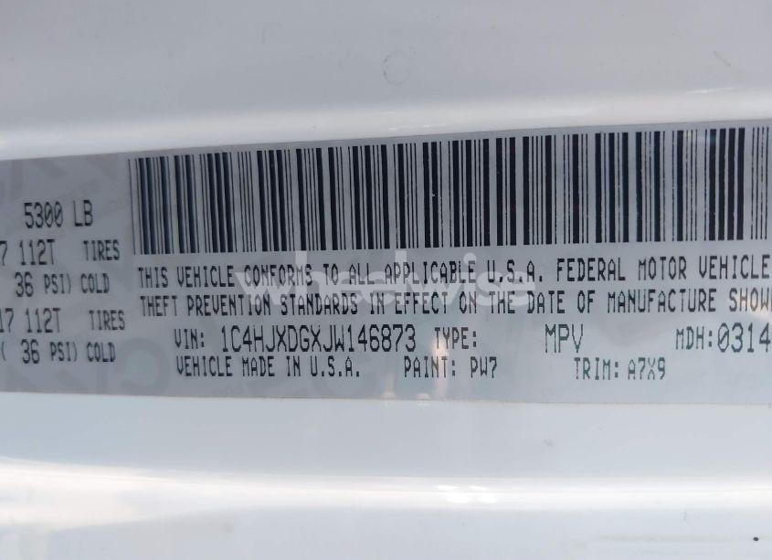 Photo 9 of 2018 Jeep Wrangler UNLIMITED SPORT S 4X4 (VIN 1C4HJXDGXJW146873)