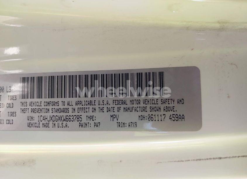 Photo 9 of 2019 Jeep Wrangler UNLIMITED SPORT 4X4 (VIN 1C4HJXDGXKW663785)