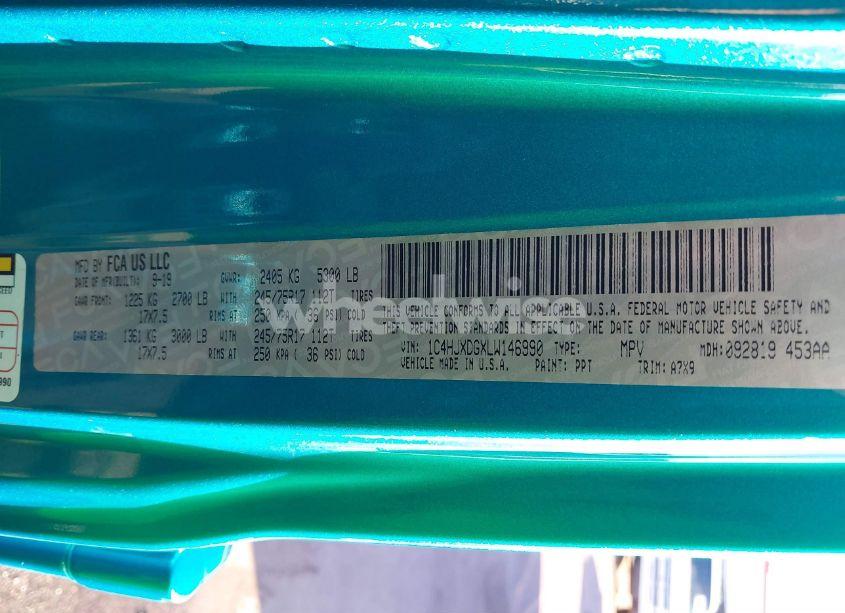 Photo 9 of 2020 Jeep Wrangler UNLIMITED SPORT 4X4 (VIN 1C4HJXDGXLW146990)