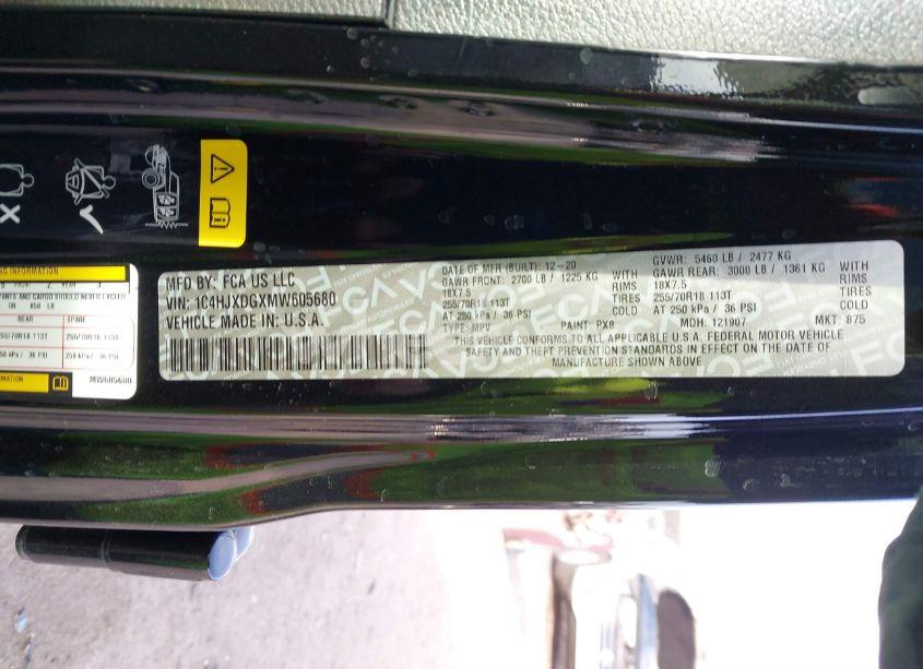 Photo 9 of 2021 Jeep Wrangler UNLIMITED SPORT ALTITUDE 4X4 (VIN 1C4HJXDGXMW605680)