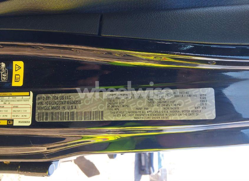 Photo 9 of 2021 Jeep Wrangler UNLIMITED ISLANDER 4X4 (VIN 1C4HJXDGXMW606358)