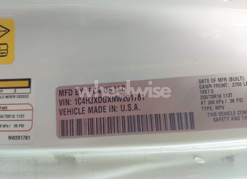 Photo 9 of 2022 Jeep Wrangler UNLIMITED SPORT ALTITUDE 4X4 (VIN 1C4HJXDGXNW201781)