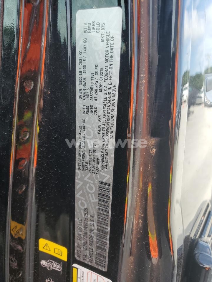 Photo 13 of 2022 JEEP WRANGLER UNLIMITED SPORT (VIN 1C4HJXDM1NW151536)