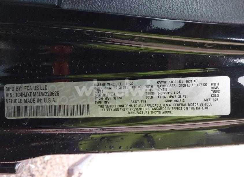 Photo 9 of 2020 Jeep Wrangler UNLIMITED SPORT S 4X4 (VIN 1C4HJXDM8LW320626)