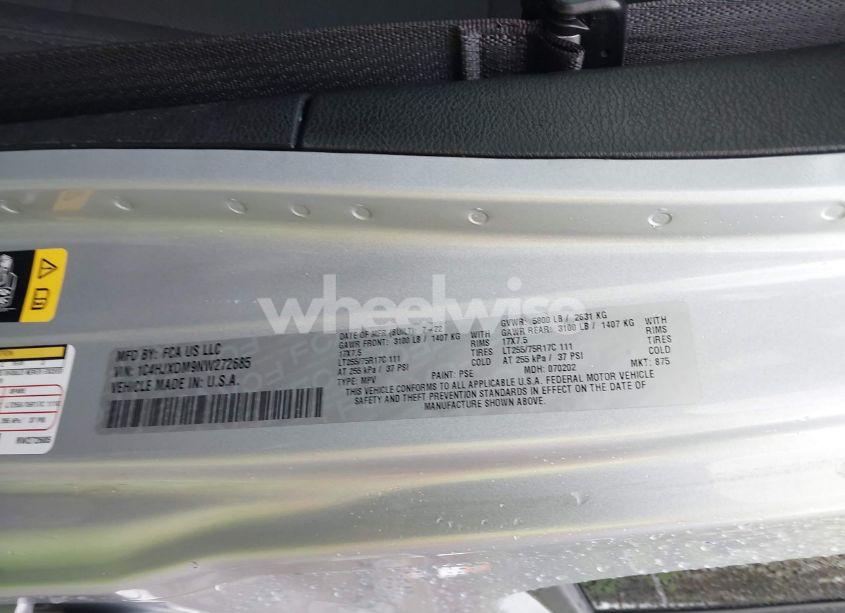 Photo 9 of 2022 Jeep Wrangler UNLIMITED WILLYS SPORT 4X4 (VIN 1C4HJXDM9NW272685)