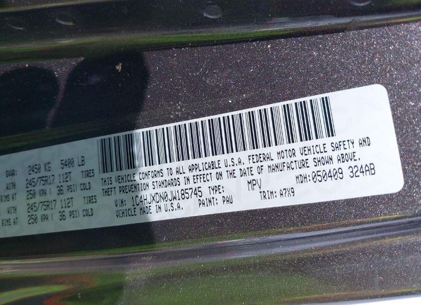 Photo 9 of 2018 Jeep Wrangler UNLIMITED SPORT 4X4 (VIN 1C4HJXDN0JW185745)