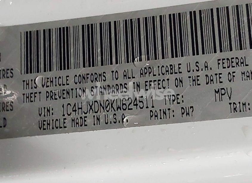 Photo 9 of 2019 Jeep Wrangler UNLIMITED SPORT S 4X4 (VIN 1C4HJXDN0KW624511)