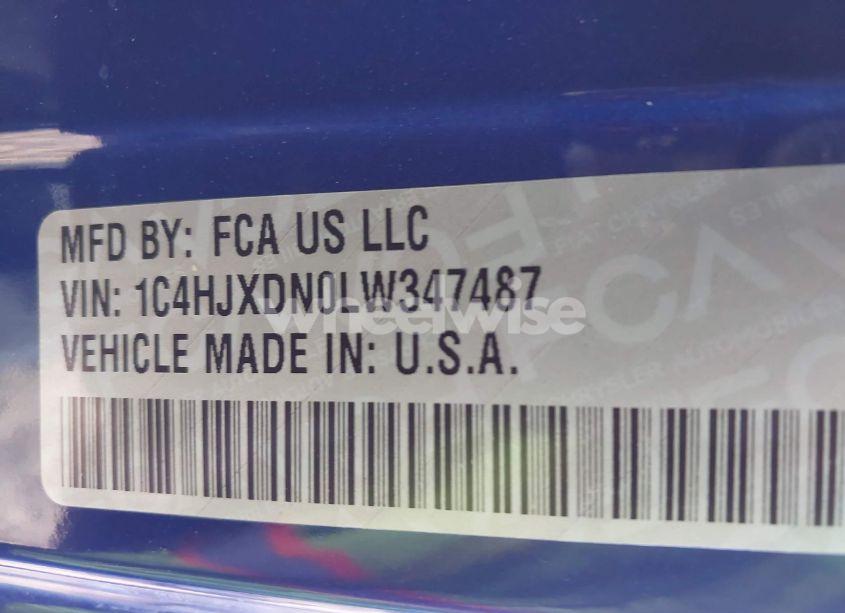 Photo 9 of 2020 Jeep Wrangler UNLIMITED SPORT S 4X4 (VIN 1C4HJXDN0LW347487)