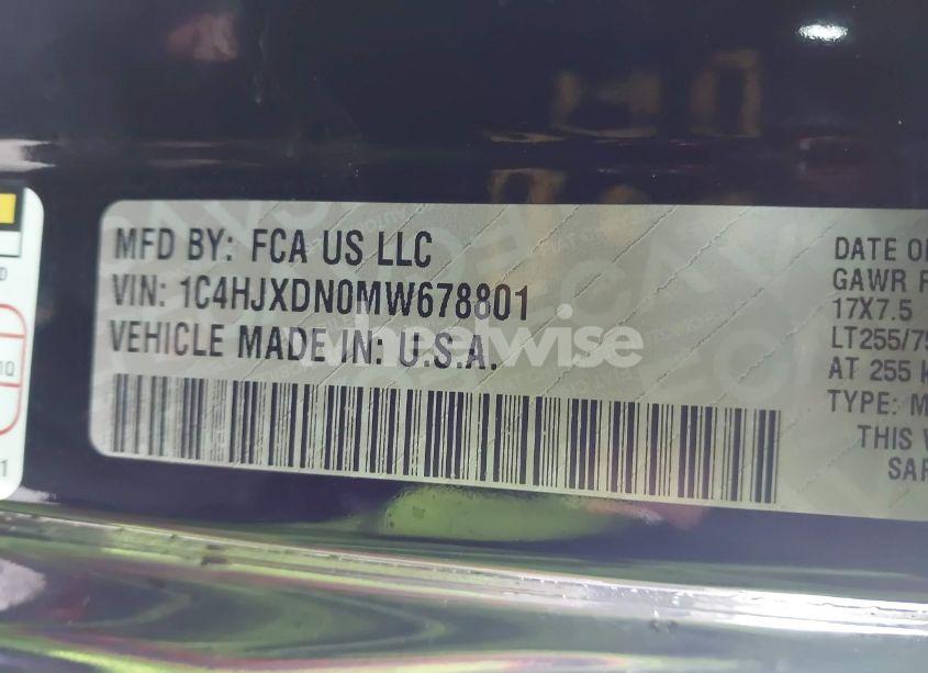 Photo 9 of 2021 Jeep Wrangler UNLIMITED WILLYS SPORT 4X4 (VIN 1C4HJXDN0MW678801)