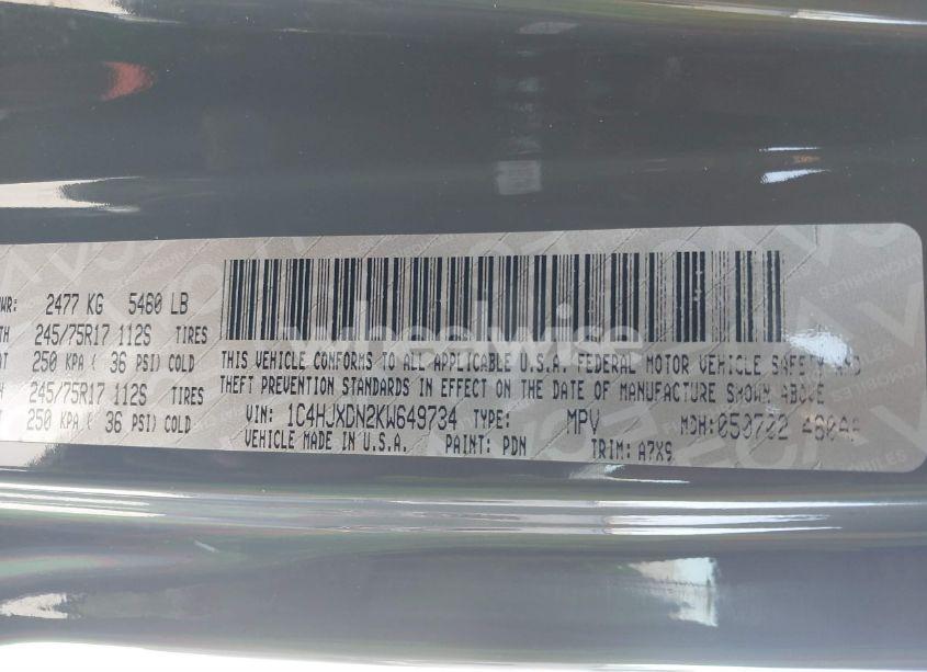 Photo 9 of 2019 Jeep Wrangler UNLIMITED SPORT S 4X4 (VIN 1C4HJXDN2KW649734)